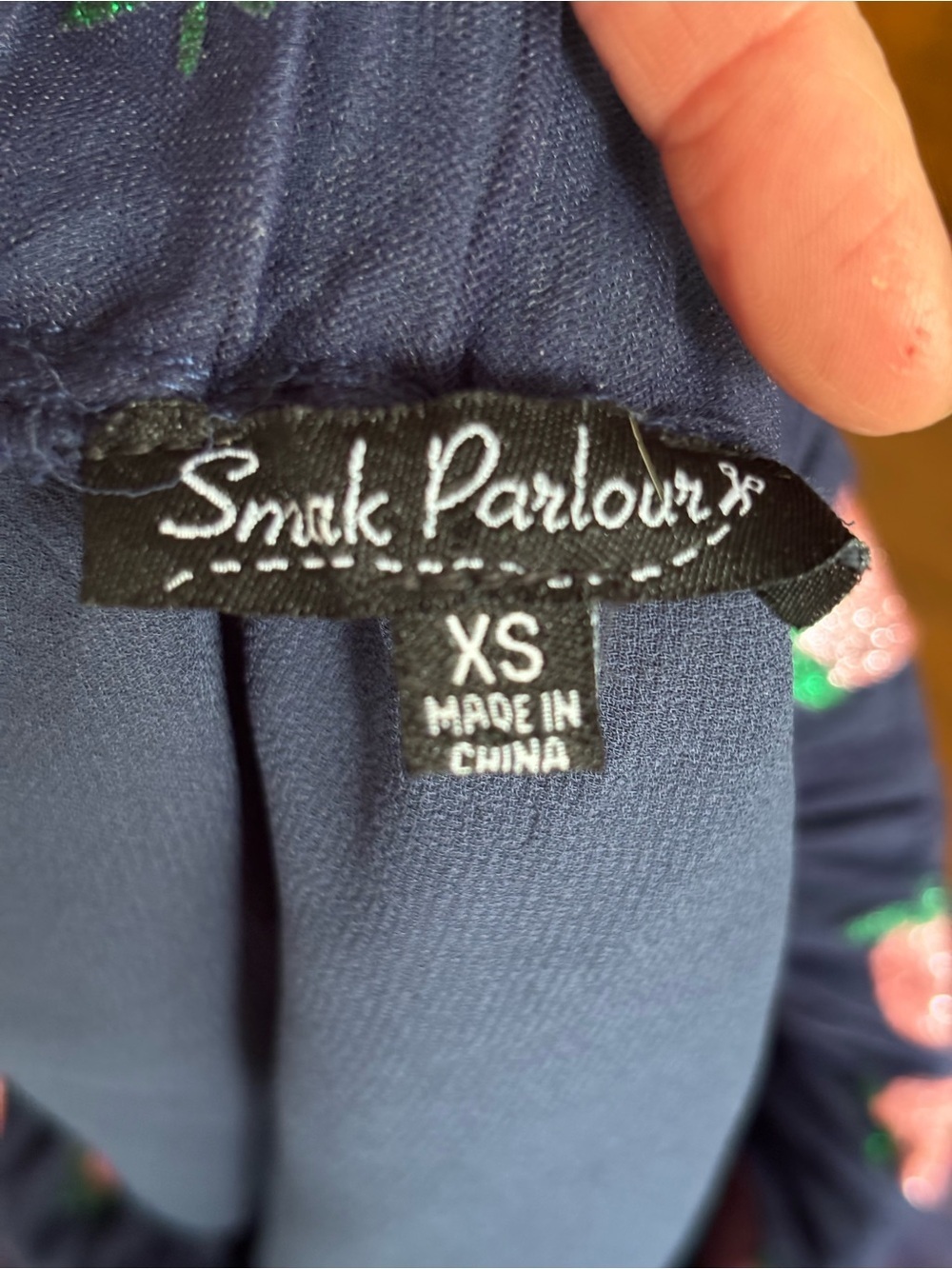 Smak Parlour Glitter Strawberry Tulle Skirt - Navy Pink - Picture 2 of 2